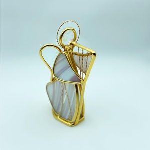 Capiz Shell / Stained Glass Angle Candle Holder